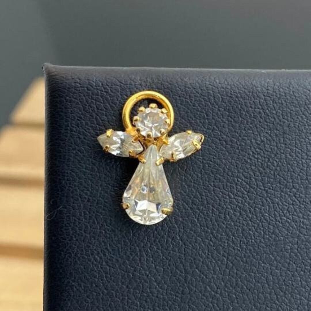 Épingle De Cravate (Tie-Tack) Olit - Petit Ange De Noël Or, Cristal - Occasion USA