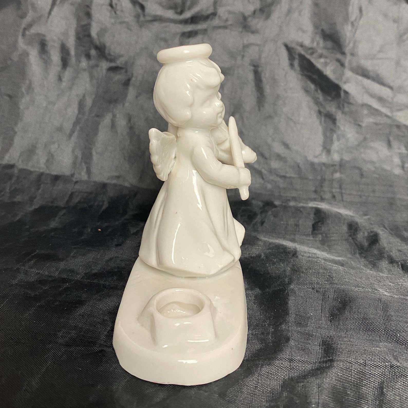 Vintage Lenox Angel Figurine / Candle Holder / Angel Playing Etsy