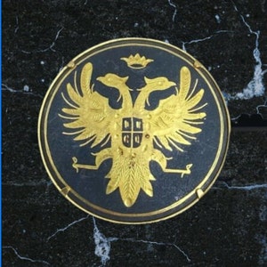 Retro Germany Eagle with Swords Shield Badge German Brooch
