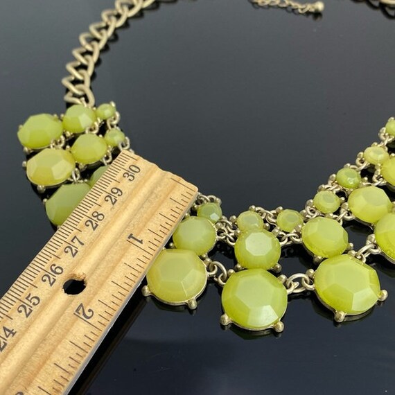 Beautiful Bib Necklace with Light Green Faceted S… - image 5
