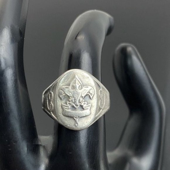 Vintage Eagle Scout Sterling Silver Ring Knot Design Boy Etsy