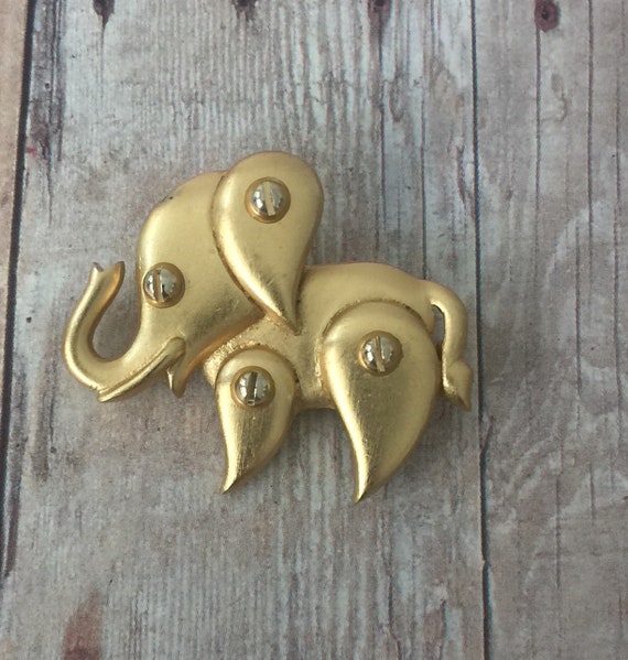 Vintage Golden Elephant Brooch