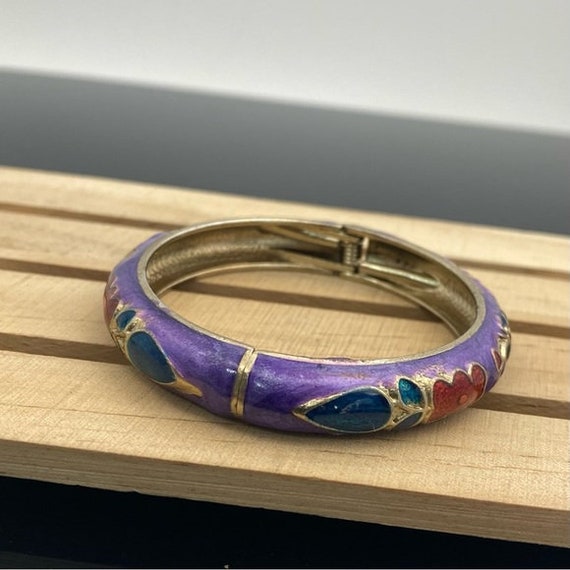 Decorative Bangle Bracelet Small Hinged Clamper S… - image 8