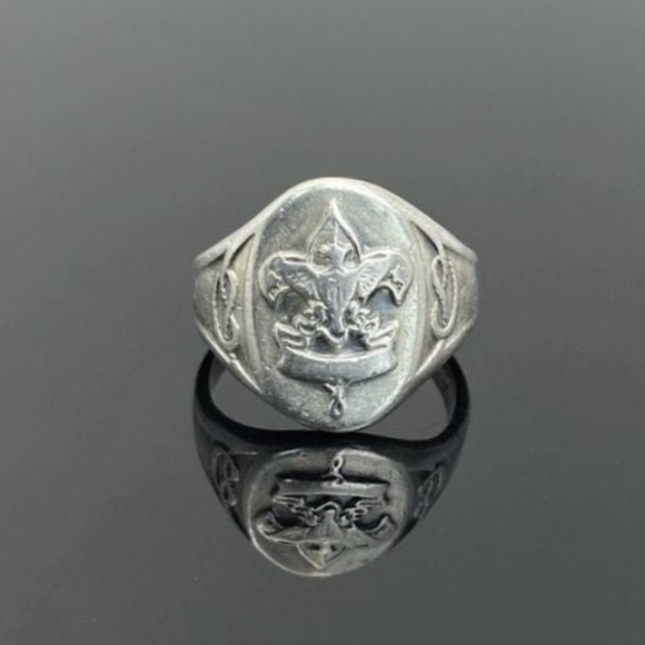 Vintage Eagle Scout Sterling Silver Ring Knot Design Boy Etsy
