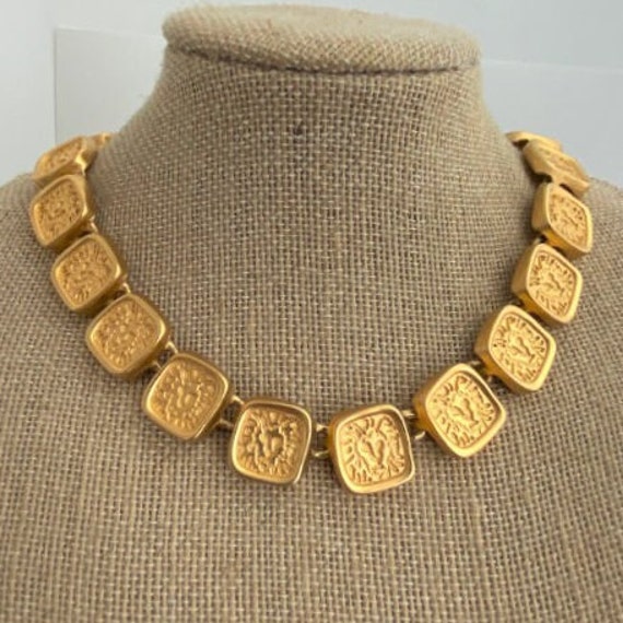Vintage Anne Klein Lion Necklace Signature Logo D… - image 3
