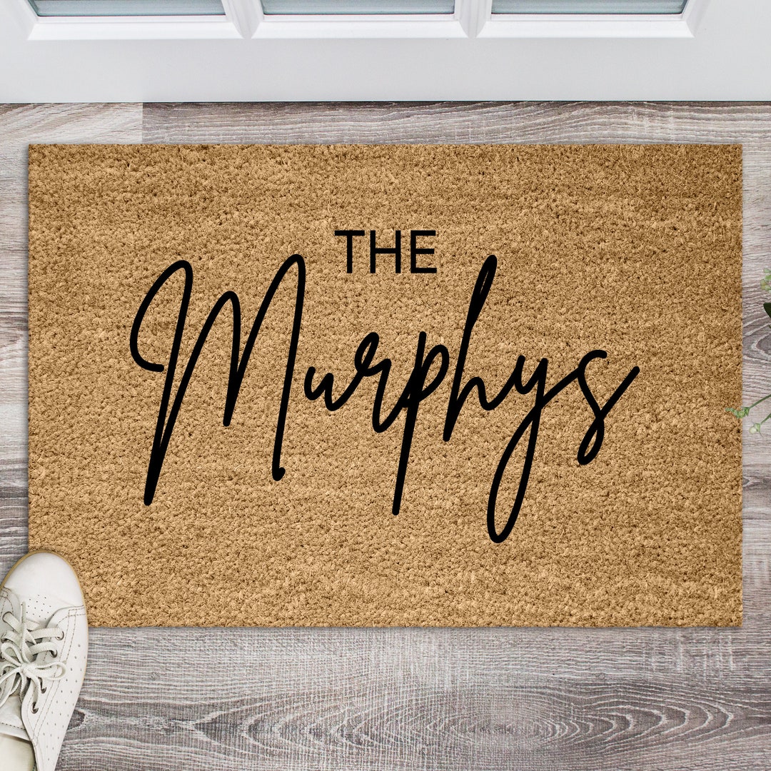 Personalized Doormat With Family Name Last Name Custom Door Etsy