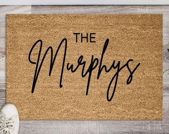 Personalized Doormat with Family Name, Last Name Custom Door Mat, Welcome Mat, Housewarming Gift, New Home Gift, Welcome Mat, Realtor Gift