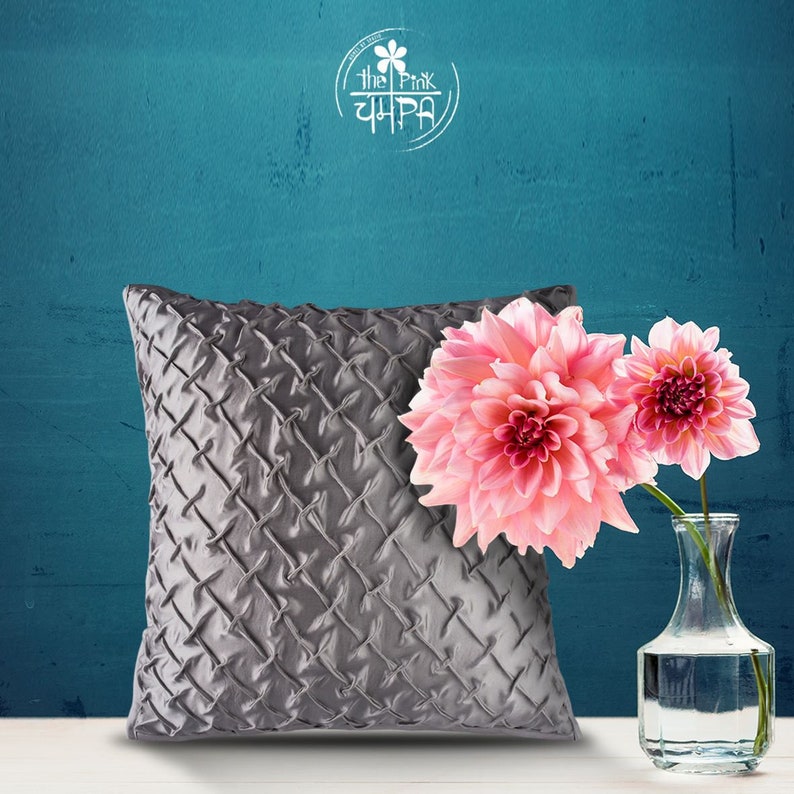 Silver Accent Pillow / Throw Pillow Cover / Gray Pillow / Grey Etsy