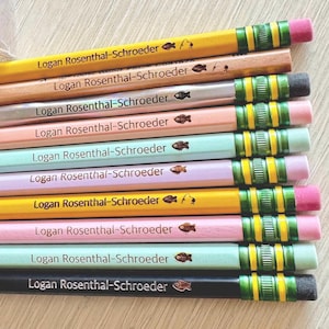 Lápices personalizados, personalizados, lápiz escolar con nombre grabado, paquete de 10, útiles escolares, lápices para estudiantes y maestros, especiales escolares.
