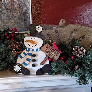Snowman shelf sitter, Snowman, Welcome Winter, Winter shelf sitter, shelf sitter,