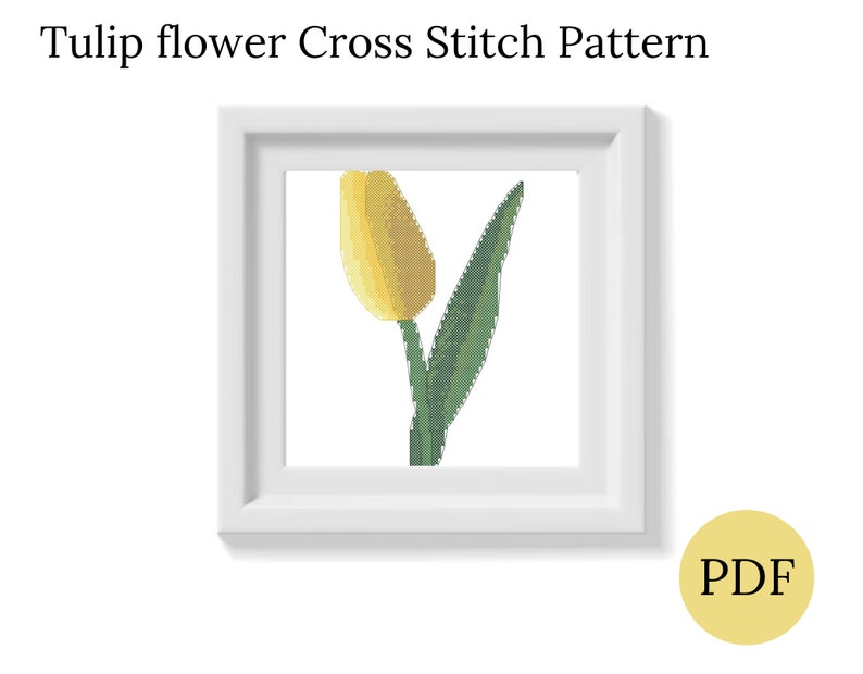 Tulip Flower Cross Stitch Pattern Embroidery Etsy
