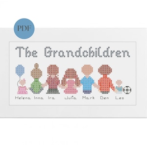 Custom Personalised Grandchildren Cross Stitch Pattern