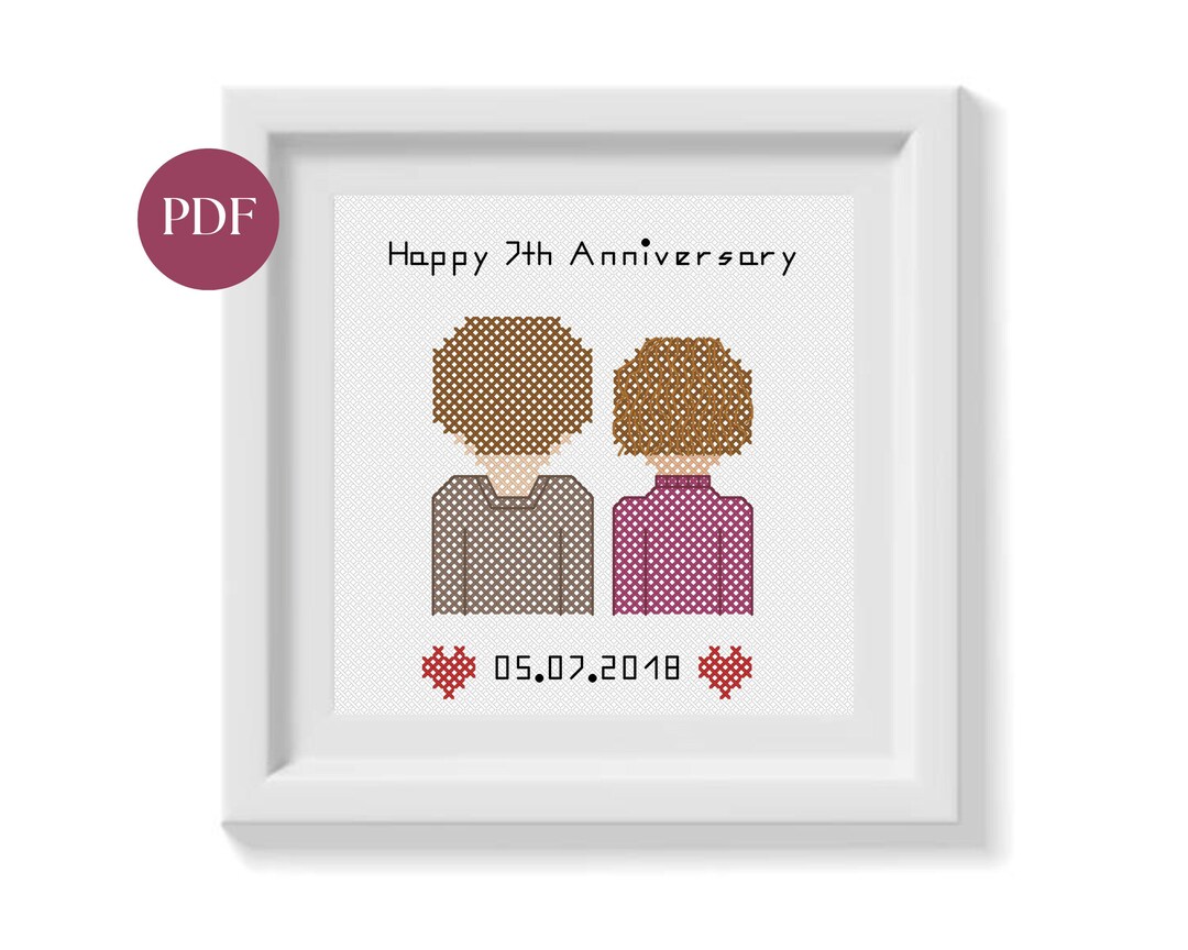 Happy Anniversary Cross Stitch Pattern Book – DIY Couple Gift PDF - Etsy UK