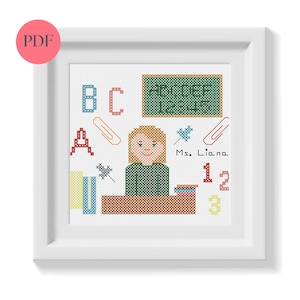 Custom Teacher Cross Stitch Pattern