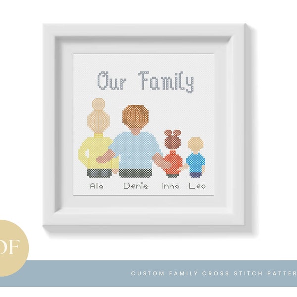 Cross Stitch Family Portrait Etsy