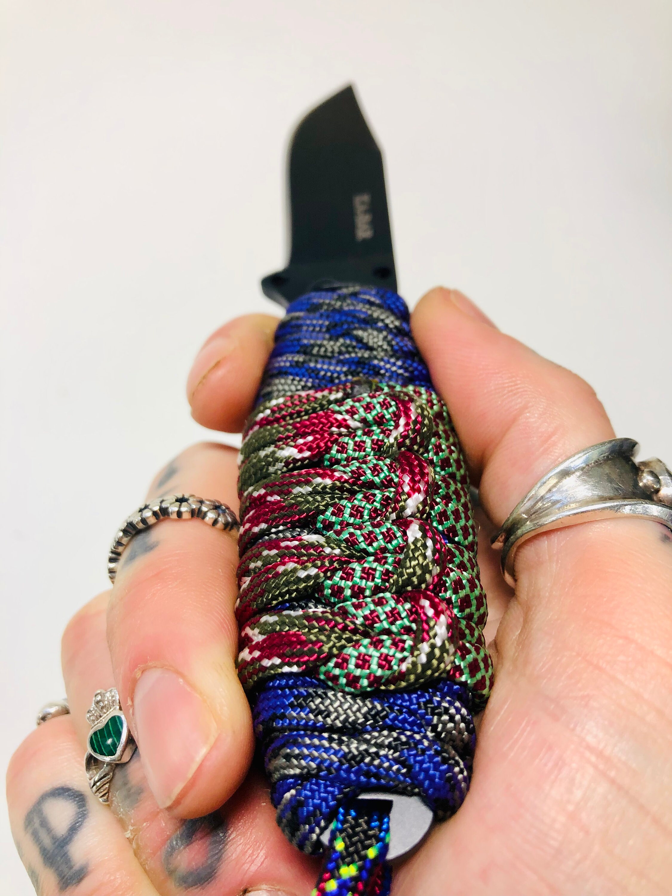 550 Paracord Wrapped Skeleton Knife Pack Knife for Hunting Etsy