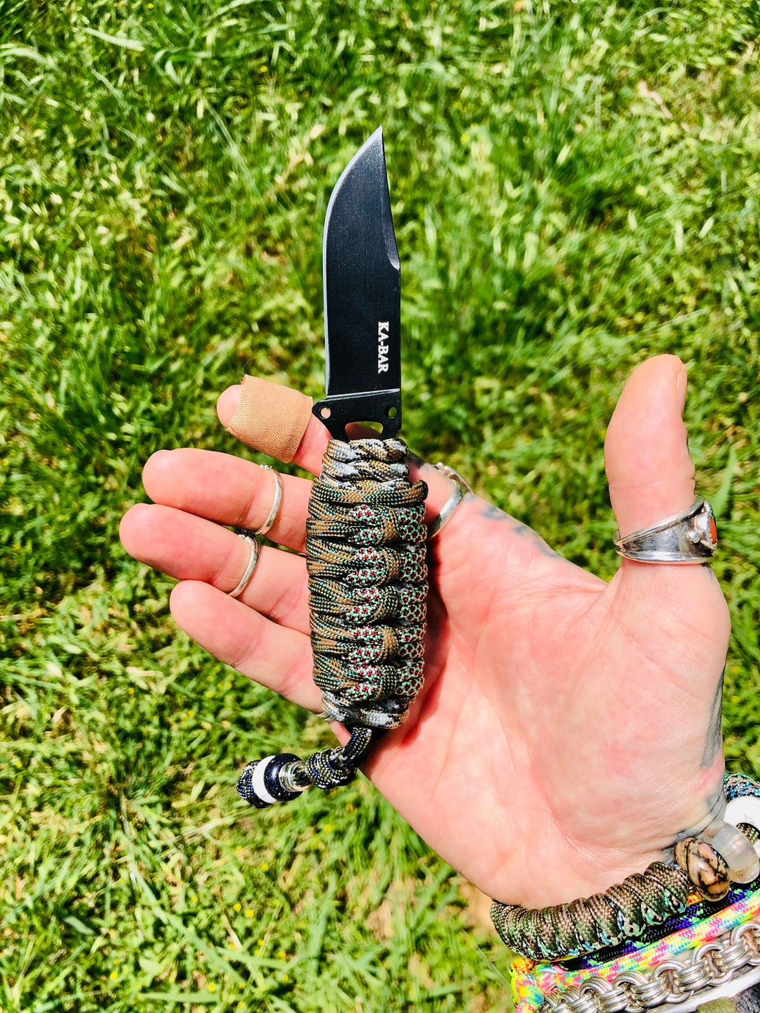 550 Paracord Wrapped Skeleton Knife Pack Knife for Hunting Etsy