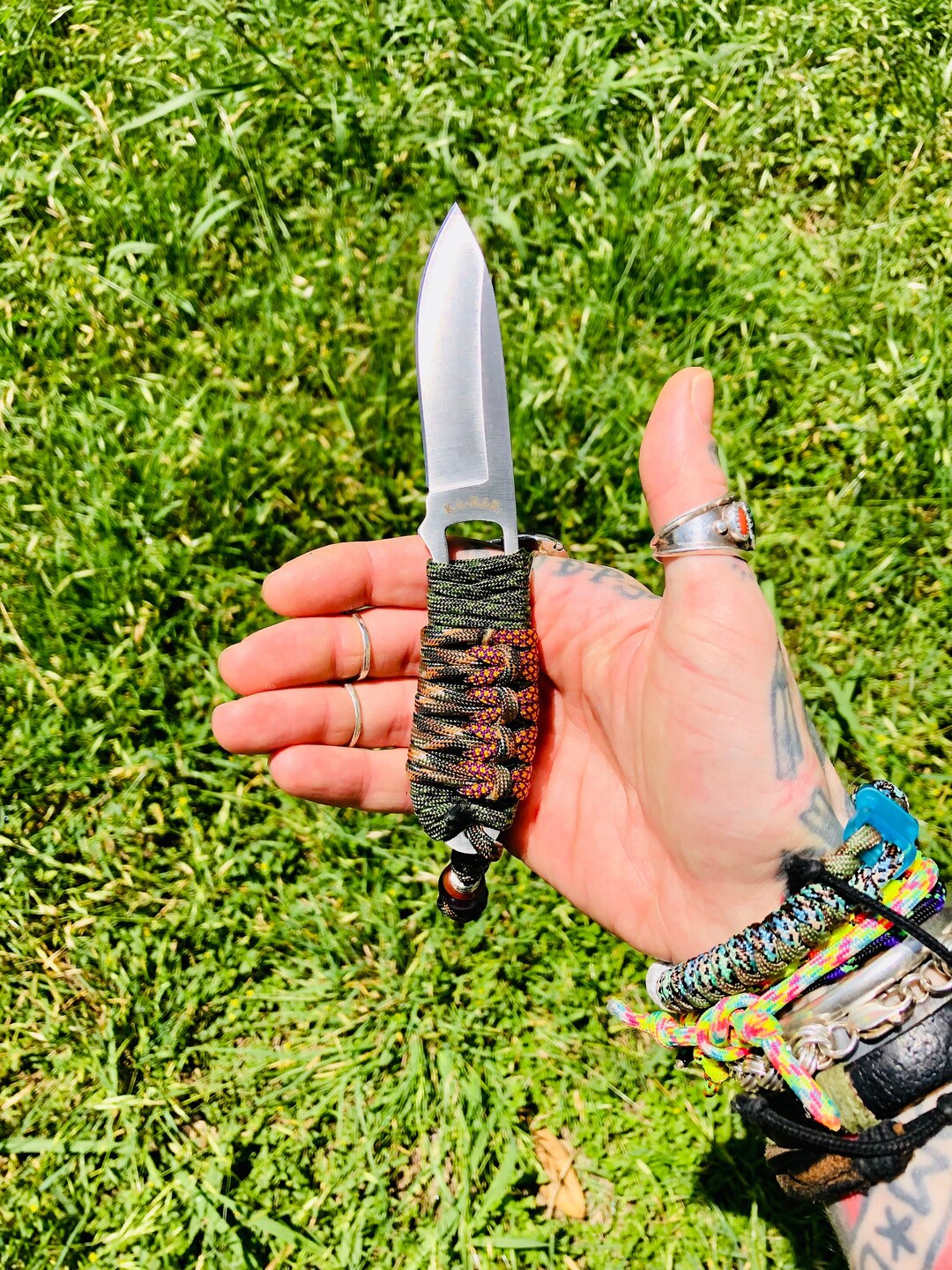 550 Paracord Wrapped Skeleton Knife Pack Knife for Hunting Etsy