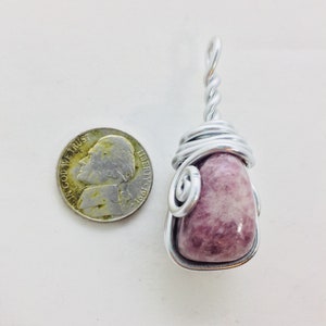 Lepidolite wire wrap necklace, wire wrapped lepidolite, lepidolite jewelry, lepidolite pendant, lepidolite necklace, wire wrap stone jewelry