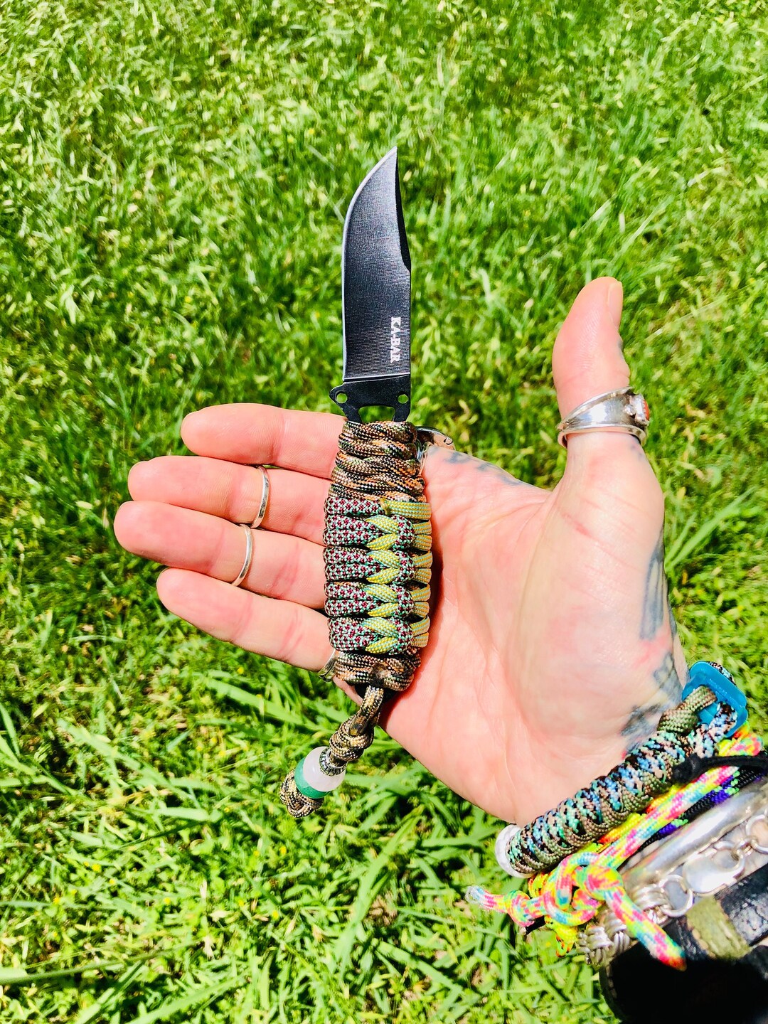 550 Paracord Wrapped Skeleton Knife Pack Knife for Hunting Etsy