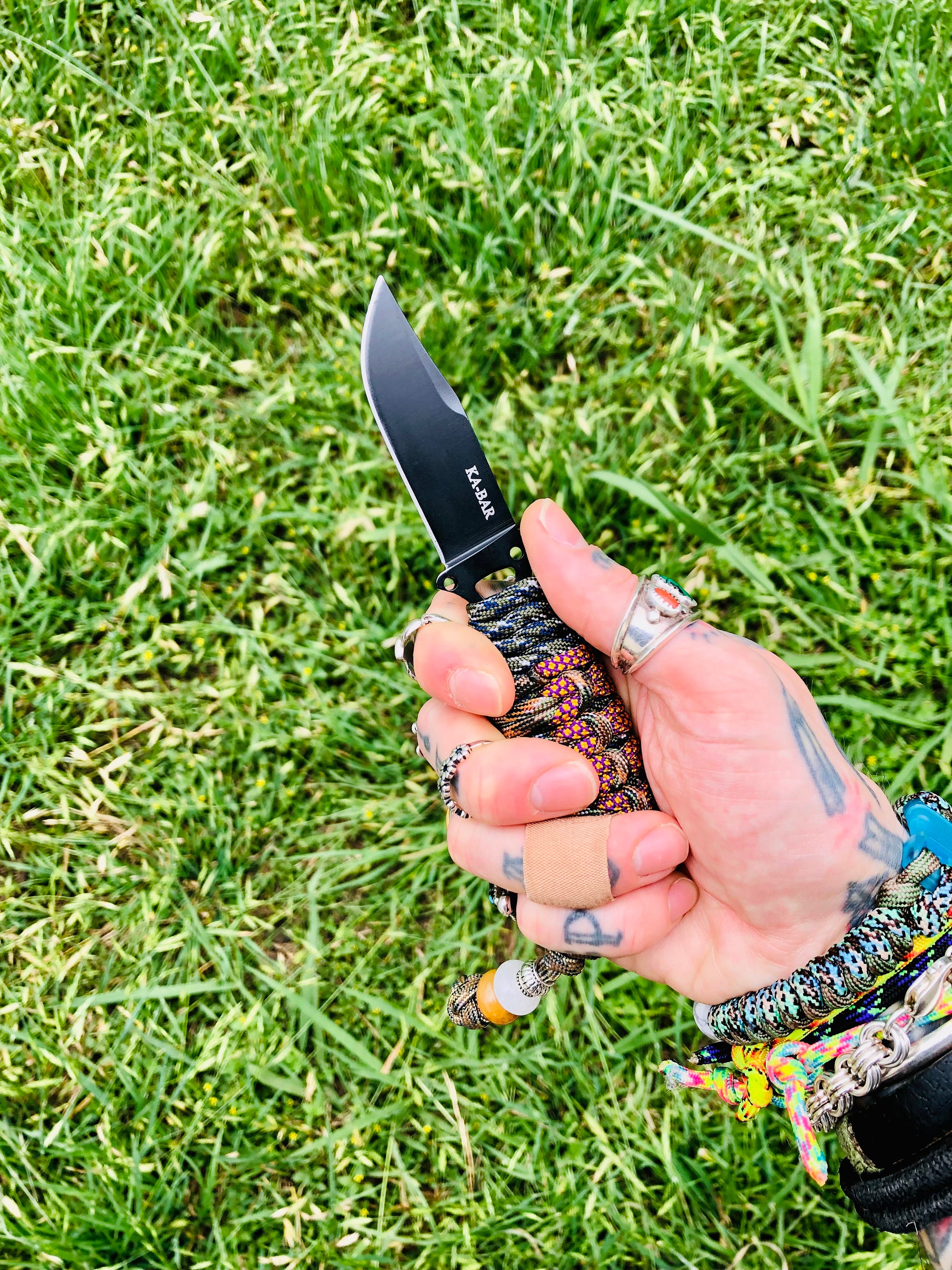 550 Paracord Wrapped Skeleton Knife Pack Knife for Hunting, Hiking