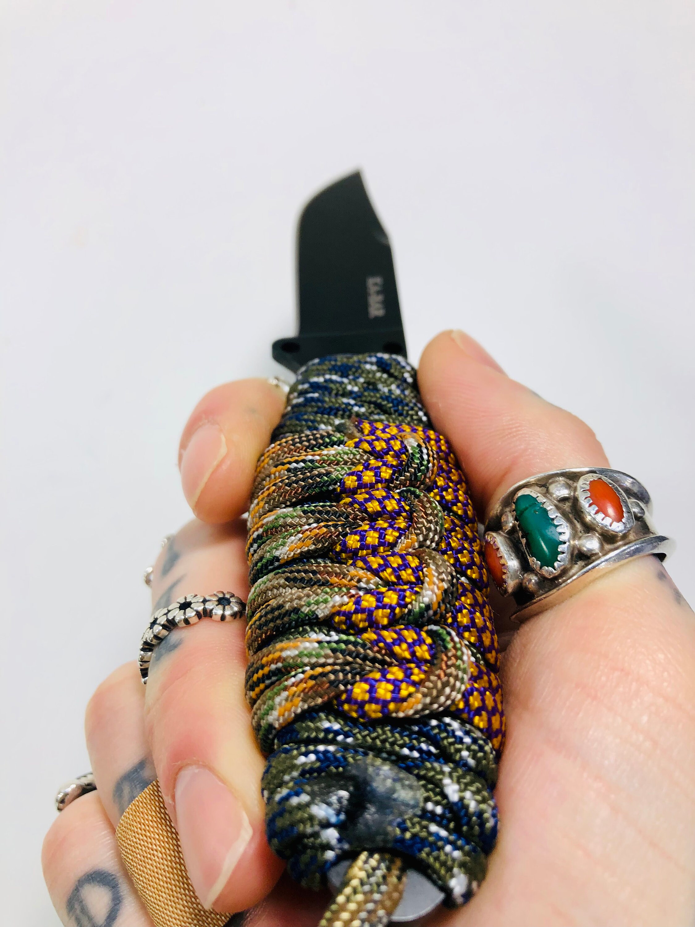 550 Paracord Wrapped Skeleton Knife Pack Knife for Hunting Etsy
