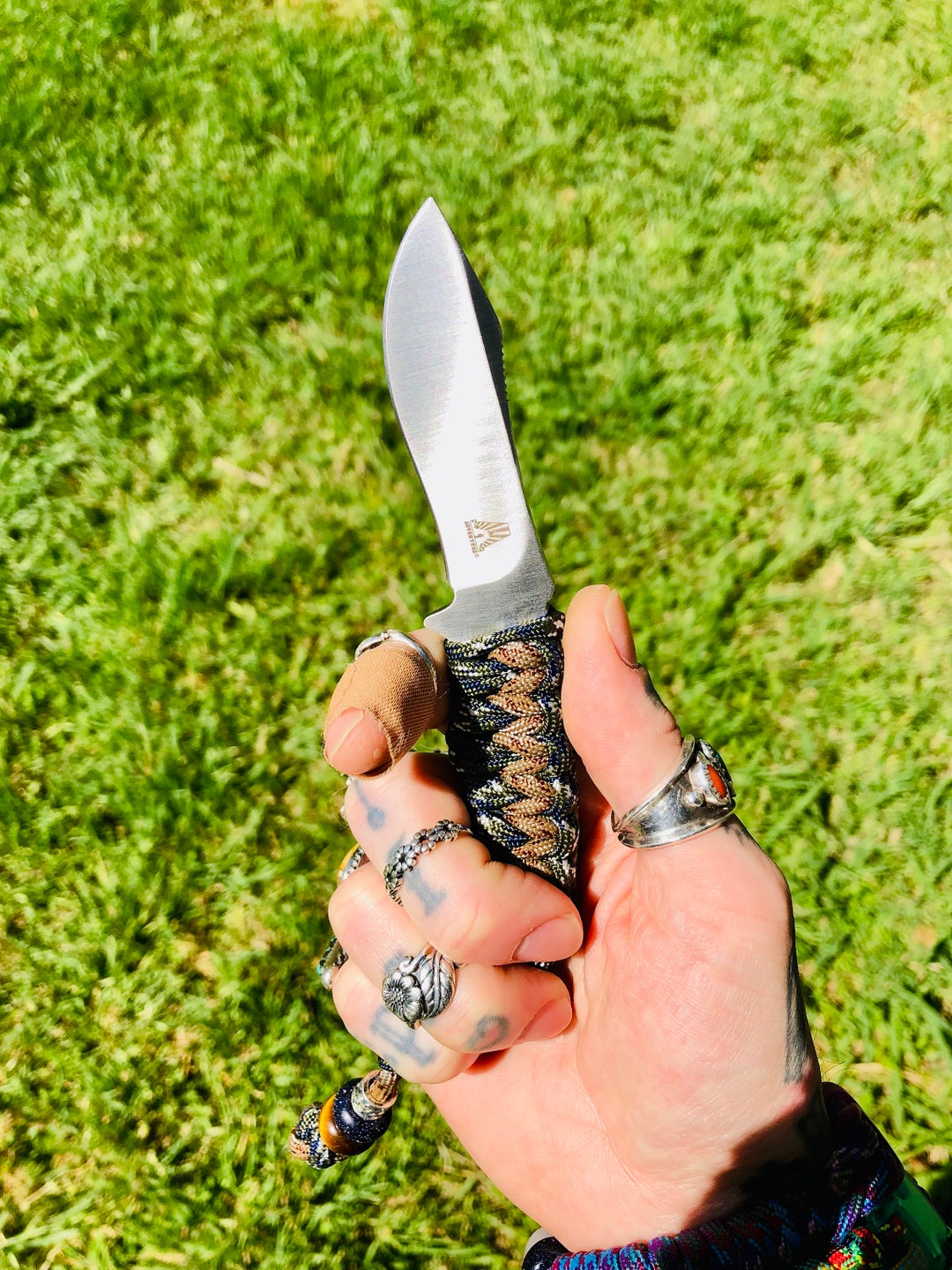 550 Paracord Wrapped Skeleton Knife Pack Knife for Hunting Etsy