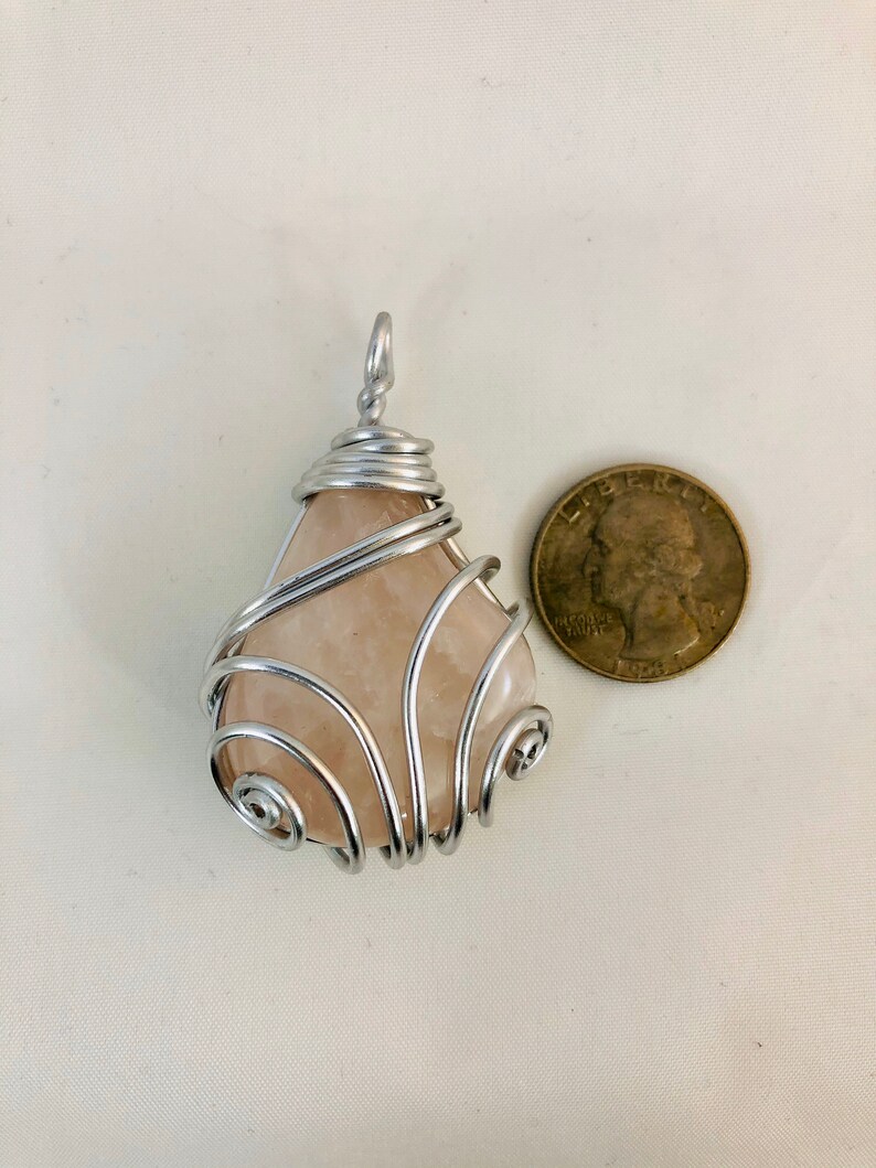 wire wrapped jewelry Rose quartz crystal wire wrap necklace wrapped rose quartz crystal rose quartz crystal wire wrap pendant