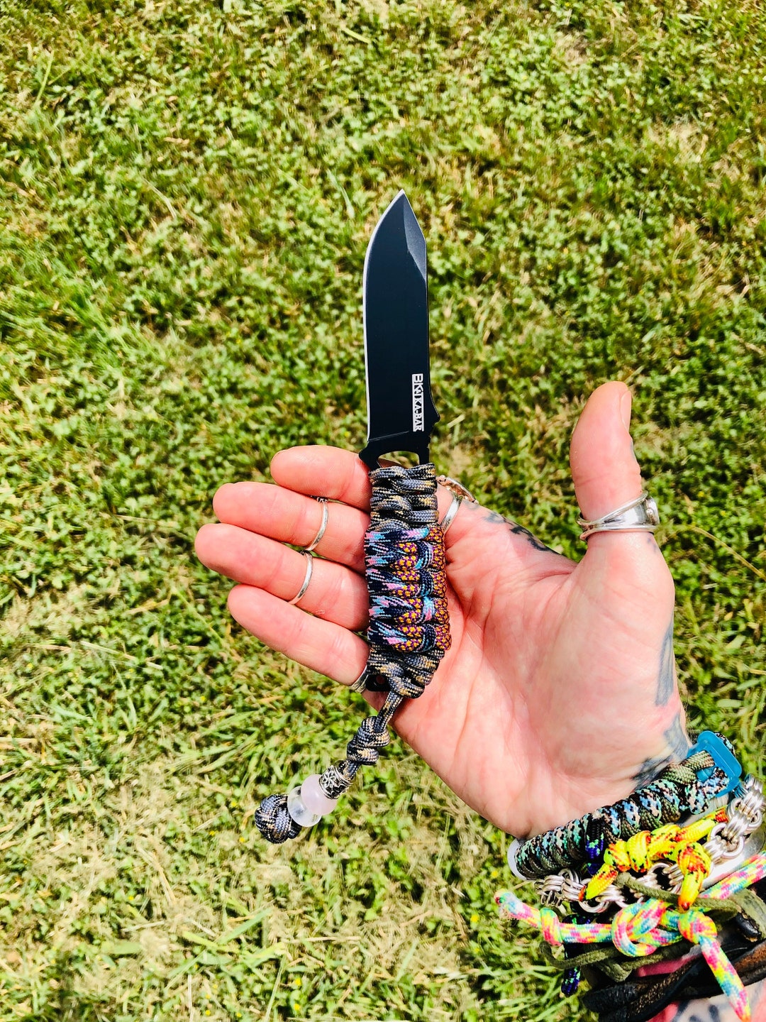 550 Paracord Wrapped Skeleton Knife Pack Knife for Hunting Etsy