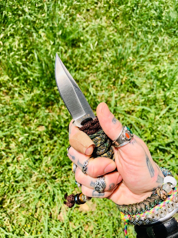 550 Paracord Wrapped Skeleton Knife Pack Knife for Hunting Etsy