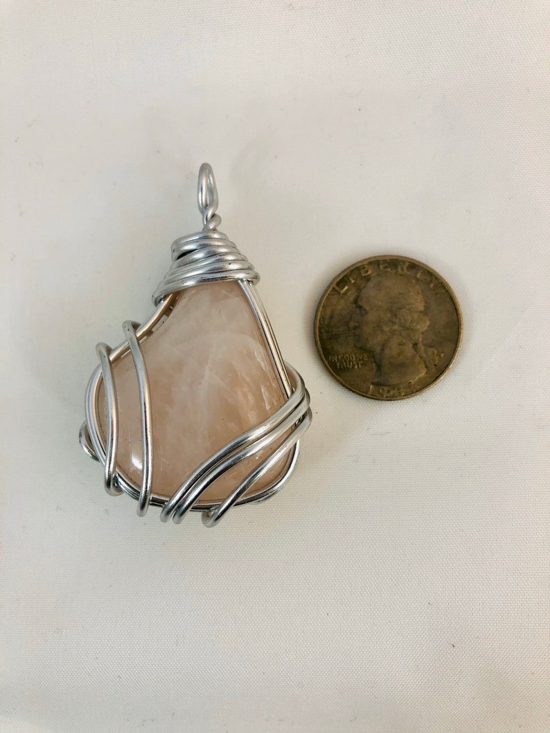 wire wrapped jewelry Rose quartz crystal wire wrap necklace wrapped rose quartz crystal rose quartz crystal wire wrap pendant