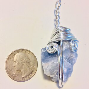 Blue calcite wire wrap, wire wrapped calcite, calcite pendant, calcite necklace, calcite jewelry, boho, witchy jewelry, wire wrapped stone