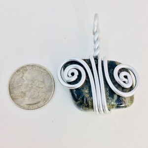 Ocean jasper wire wrap necklace, sea jasper pendant, boho, witchy jewelry, ocean jasper necklace, wire wrapped sea jasper, orbicular jasper