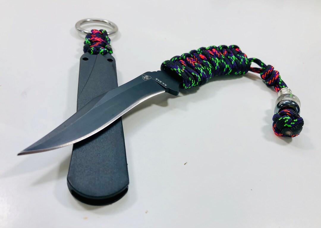 550 Paracord Wrapped Skeleton Knife Pack Knife for Hunting, Hiking