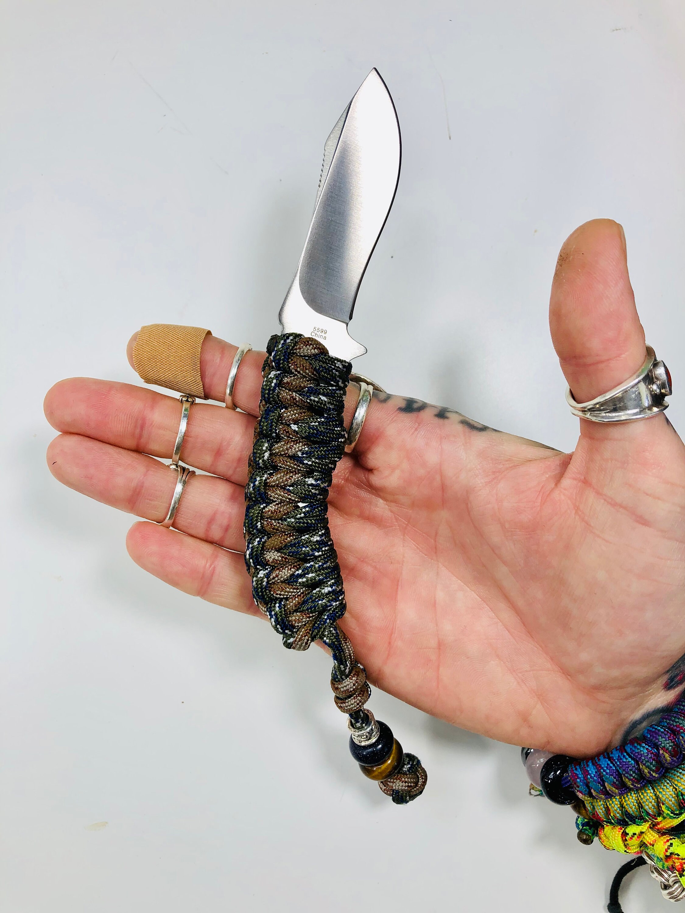550 Paracord Wrapped Skeleton Knife Pack Knife for Hunting Etsy