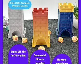 Simple Stone Dice Tower - Digital STL File Download