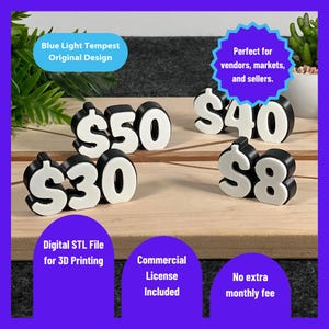 3D Price Sign, Retail & Market Sign - Digital STL File Download