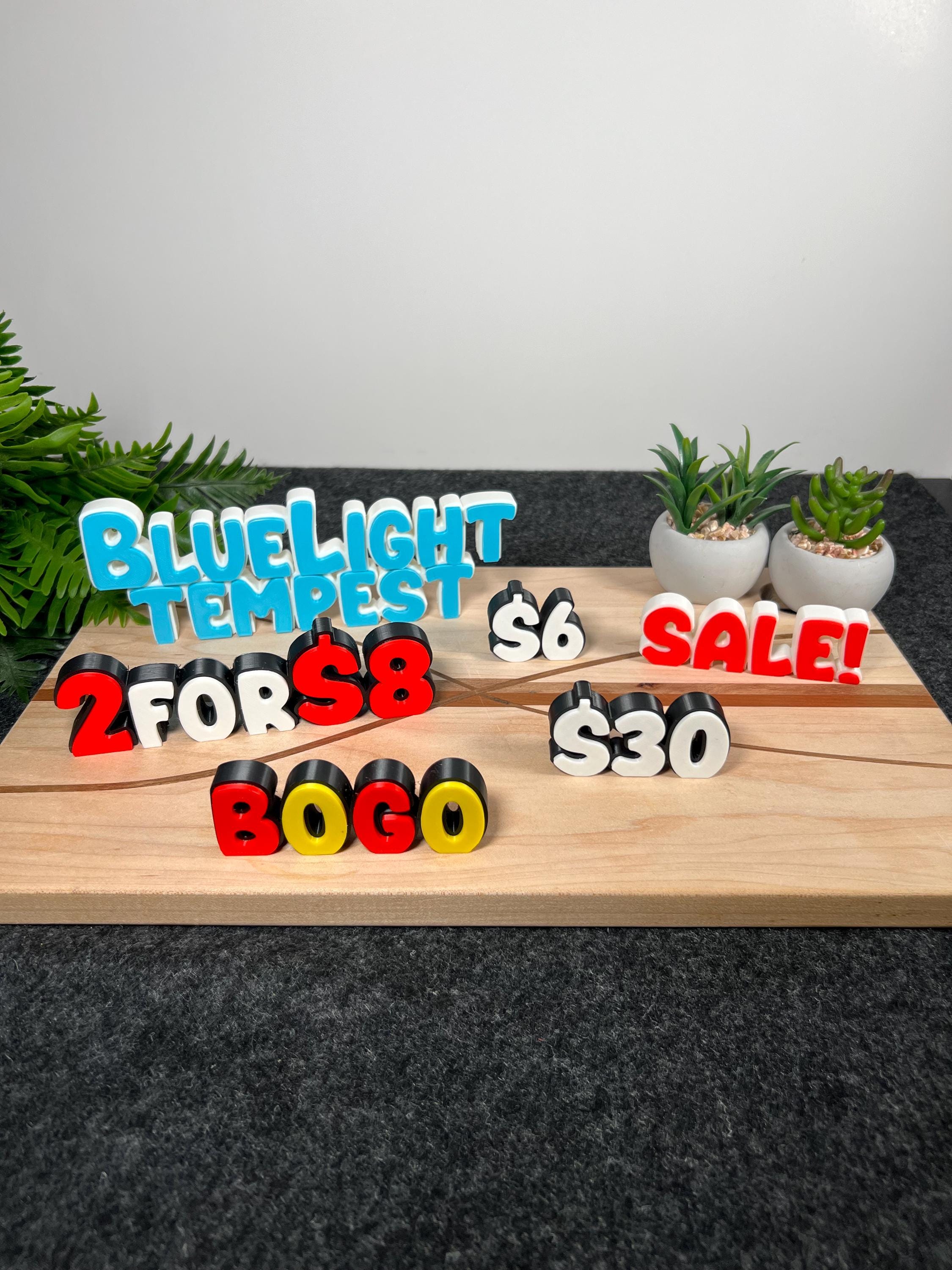 Packages Lettering 3D Letters & Price Signs Combo Package, Market Display Set - Digital ...