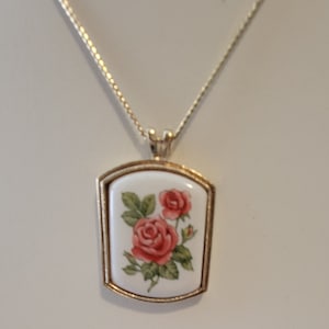 Avon Rose Transfer Necklace