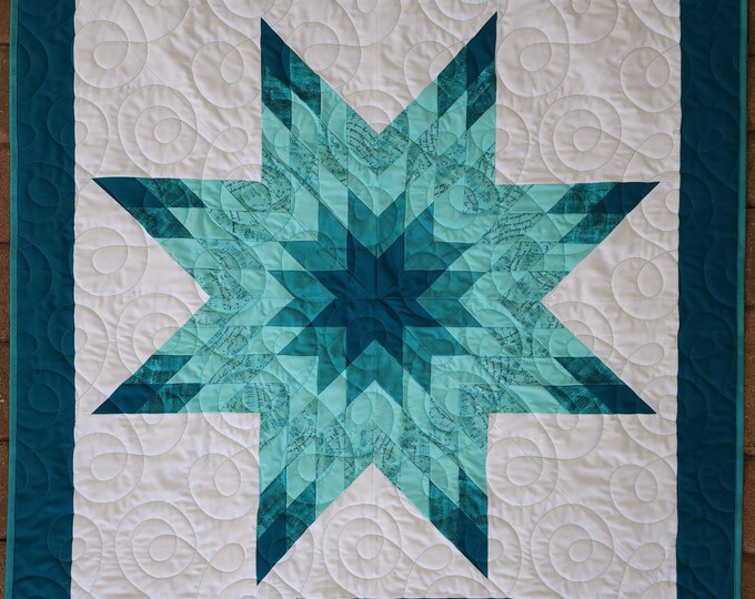 Handmade Lakota Musical Teal Star Quilt 47in X 47in FREE SHIPPING Etsy