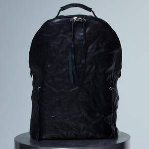 Black Leather Backpack for Men & Women, Premium Laptop Bag, Large Travel Rucksack, Gift for Him and Her