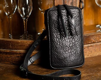 Bolso bandolera de cuero negro, elegante bolso de hombro para hombres y mujeres, bolso de mensajero, bolso de cuero de moda, bolso de calle para todos los días