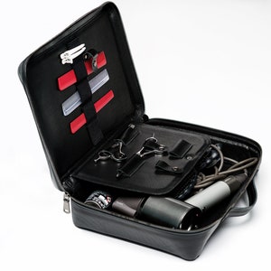 Valigetta per parrucchiere, Borsa in pelle per parrucchiere, Borsa in pelle per stilista, Valigetta da viaggio per barbiere, Custodia per forbici, Borsa per forbici professionale per parrucchiere