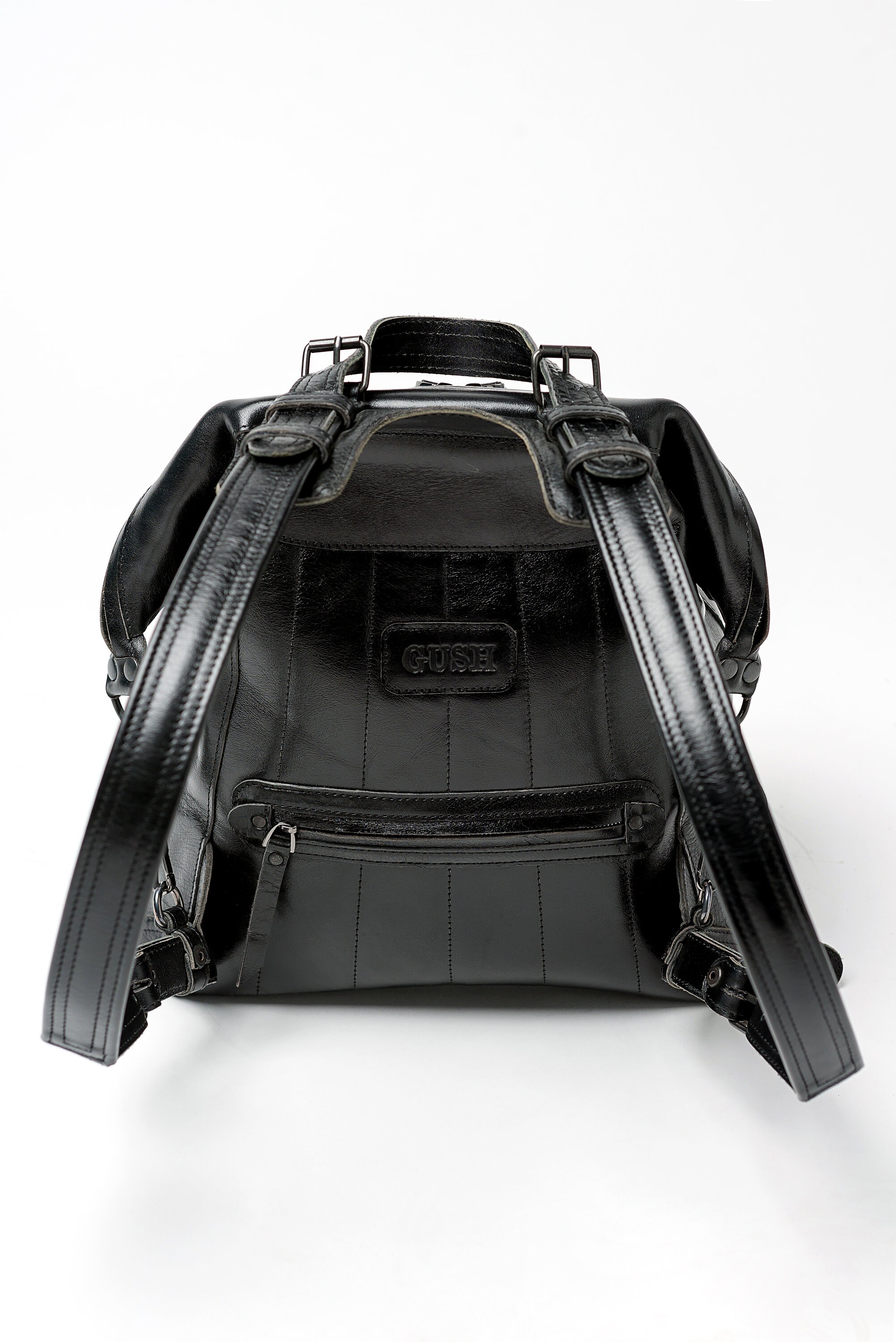 Black Leather Backpack Women Big Leather Backpack Mens Etsy