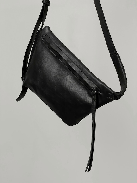Flux Messenger Leather Crossbody Bag - Black main image 0