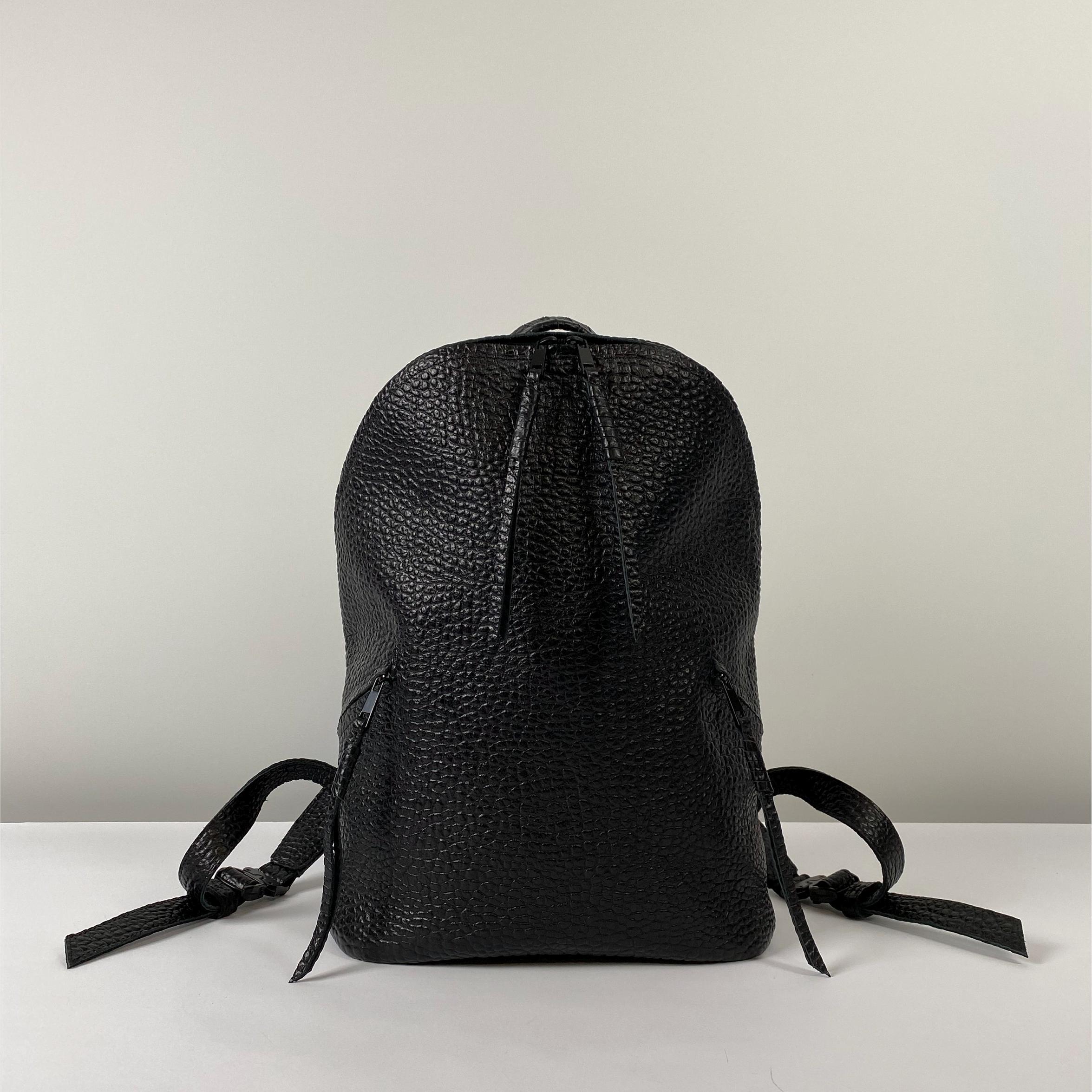 Matte Black Grainy Leather Backpack - Like New! Men main image 2