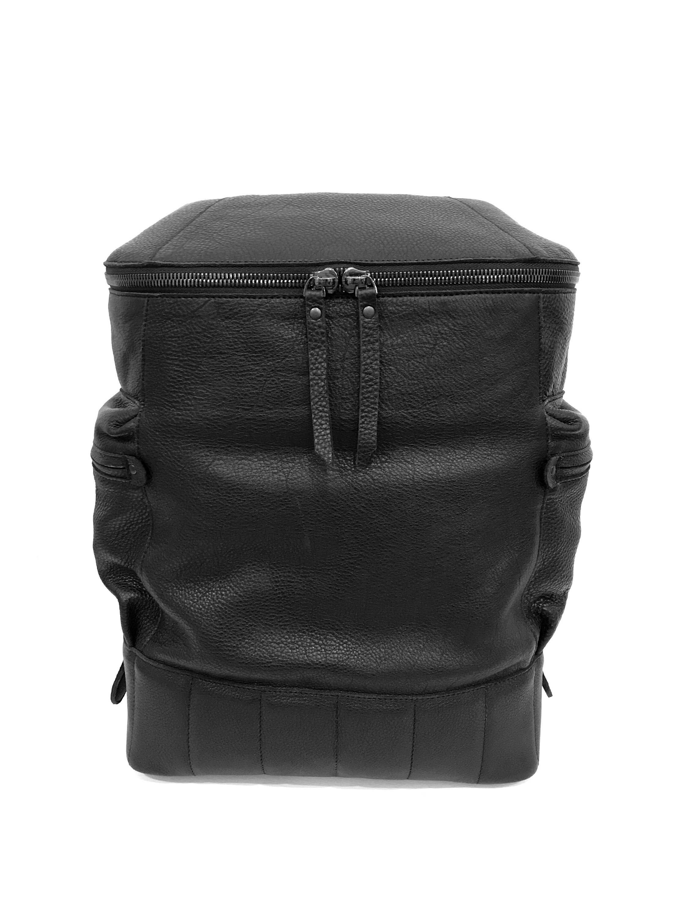 Large Black Leather Backpack Men Big Travel Backpack Etsy