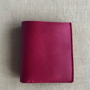 Portafoglio in pelle per uomo portafoglio minimalista, portafoglio in pelle sottile, portafoglio bifold rosso da donna, portafoglio sottile, portafoglio tasca frontale, portafoglio bifold in contanti
