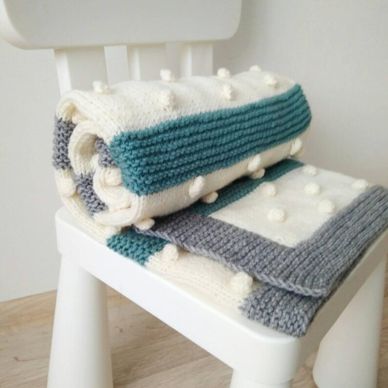 Farbe Block Decke Popcorn stricken Babydecke Wolle gestrickte | Etsy