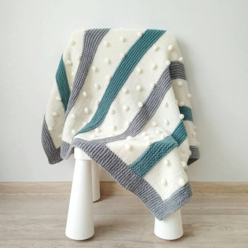 Farbe Block Decke Popcorn stricken Babydecke Wolle gestrickte | Etsy